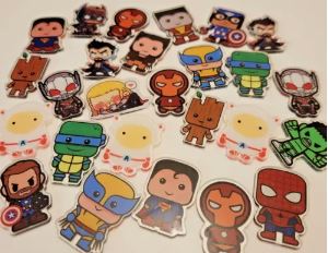 25 Super hero kawaii acrylic charms